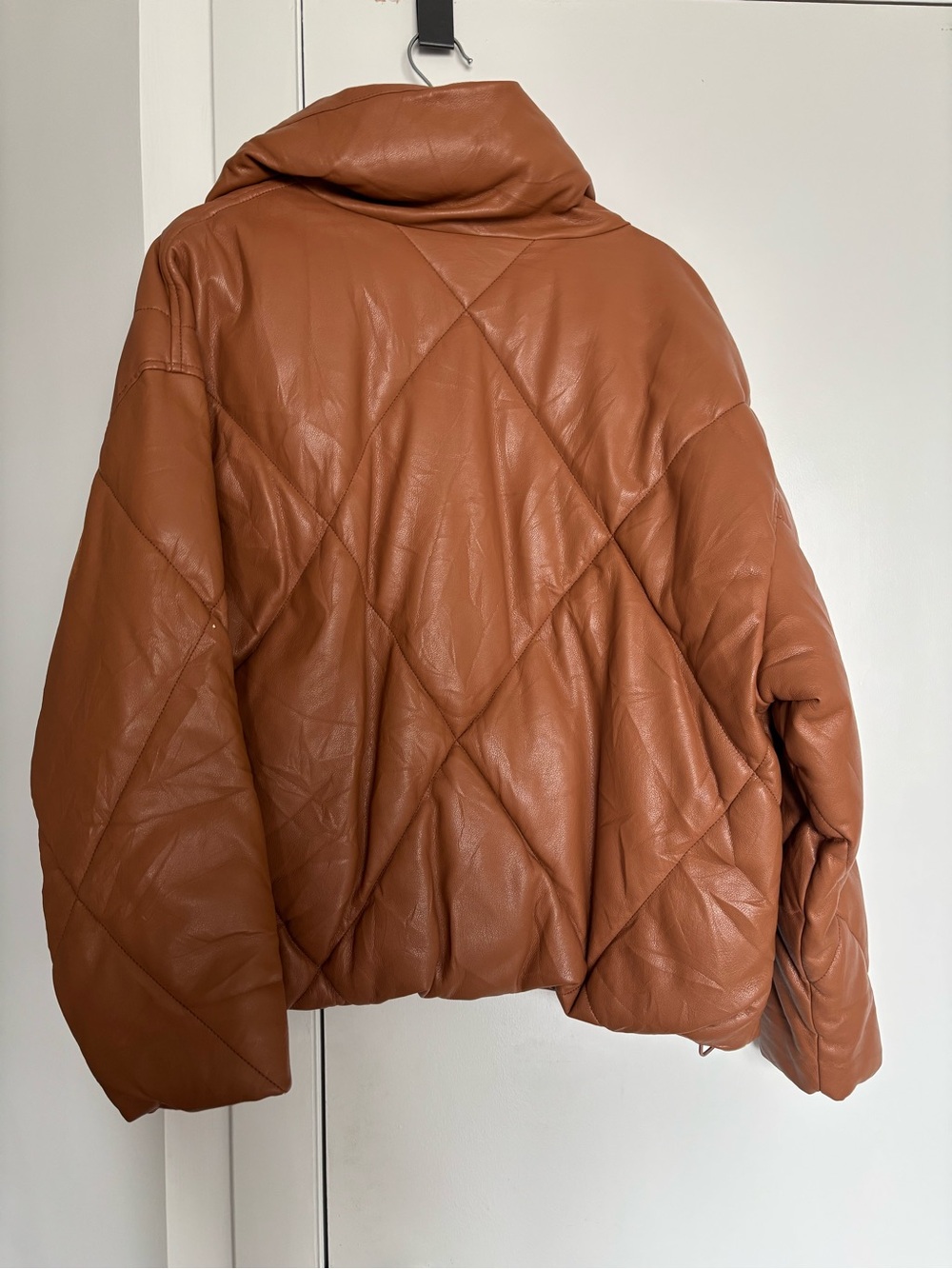 Abercrombie & Fitch Women's Diamond Puffer - Vegan Leather - Tan - Medium - Picture 9 of 12